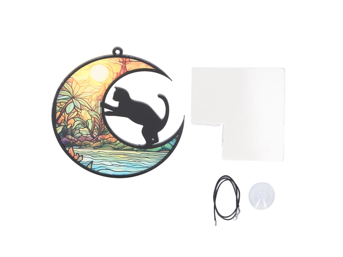 Mali captador de Luz Memorial de Gato Vitral Acrílico Colorido Ornamentos para Janela Tyu403
