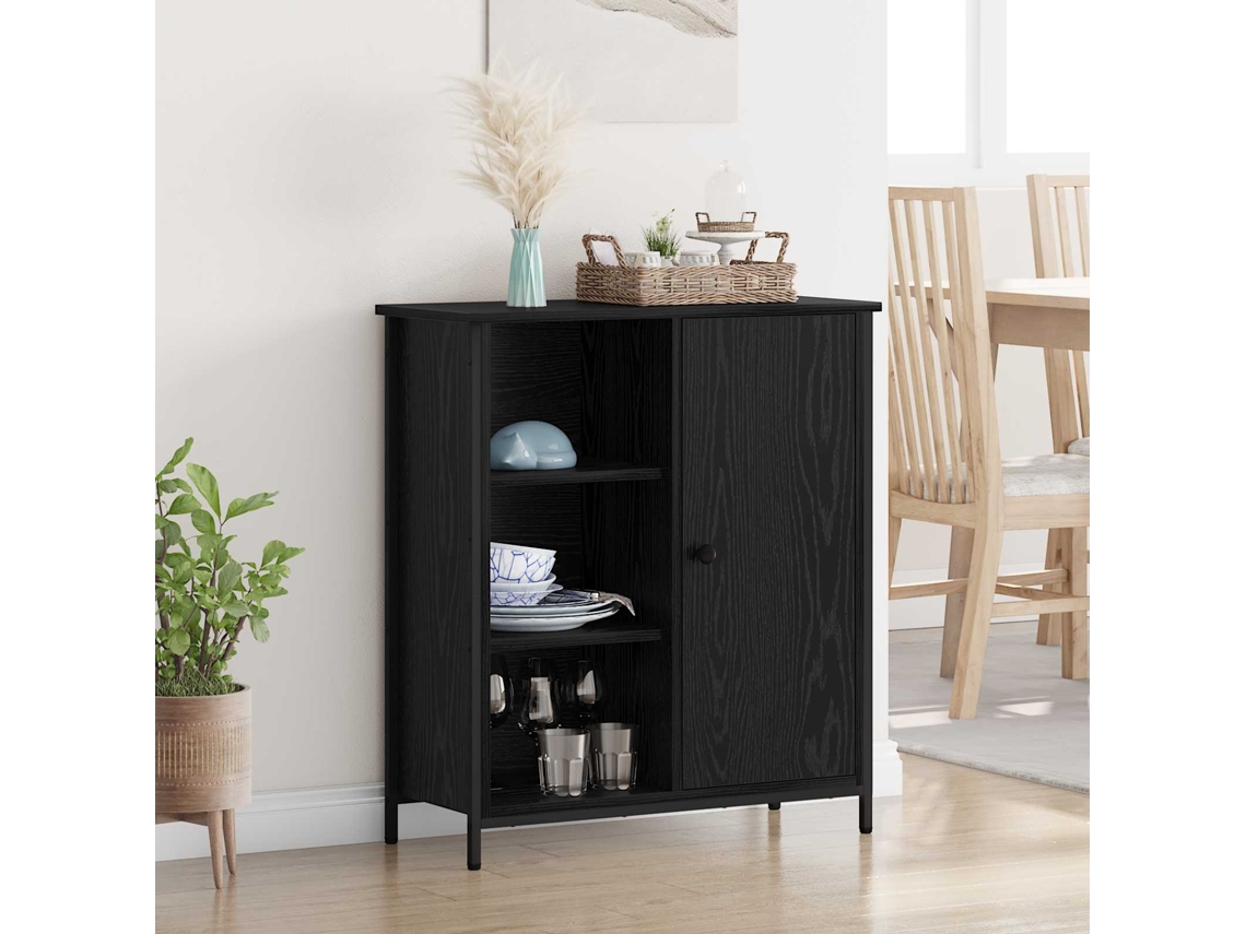 Vidaxl Buffet Carvalho Preto 70 X 30 X 80 Cm Derivados De Madeira