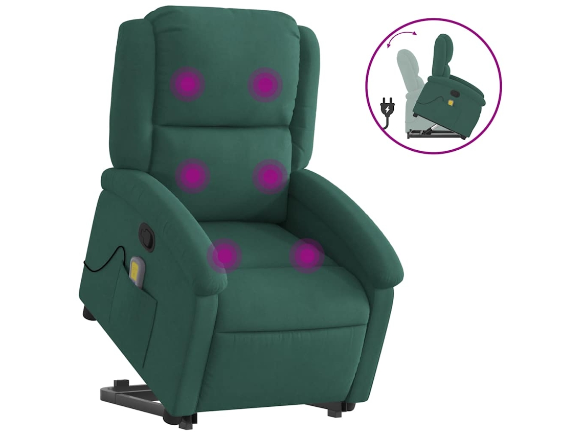 Stand Up Massage Recliner Chair, Stand Up Massage Recliner Chairs Vidaxl Verde Veludo