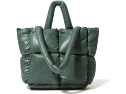 Bolsa Tote Puffer Grande, Bolsa De Luxo Moderna Com Estilo Quiltado Em Algodão, Bolsa De Ombro Macia Para Mulheres