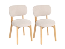 Conjunto de 2 cômodas BTFORUS para sala de estar em Madeira, 46,5 x 52 x 80 cm, cor creme.