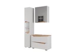 Móveis De Banheiro Marelle, 3 Peças Com Armário Alto, Branco/artisan, Vicco