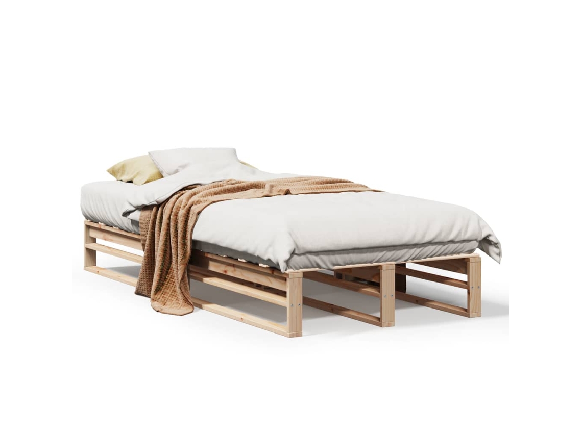 Bed Frame, Bed Frames Vidaxl Marrom Madeira De Pinho (90 X 200 Cm)