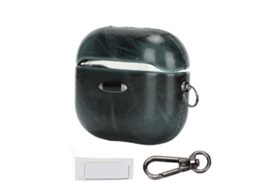 Capa para Fones de Ouvido Capa Portátil para Airpods 3 Fibra Ultra fina EOOCOO (padrão Vintage Crazy Horse com Carabiner)