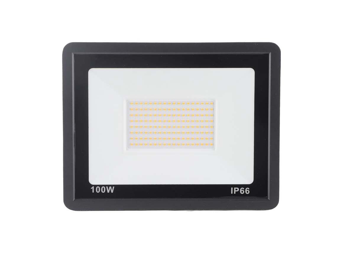 Lâmpada de Projeção Led 100W 3000K Branco Quente IP65 à Prova D'água com Capa de Vidro Temperado S/MARCA
