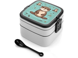 Lancheira Bento Otter Adulta, Empilhável, À Prova De Vazamentos, Com Tampa Hermética, Inclui Colher, Para Homens E