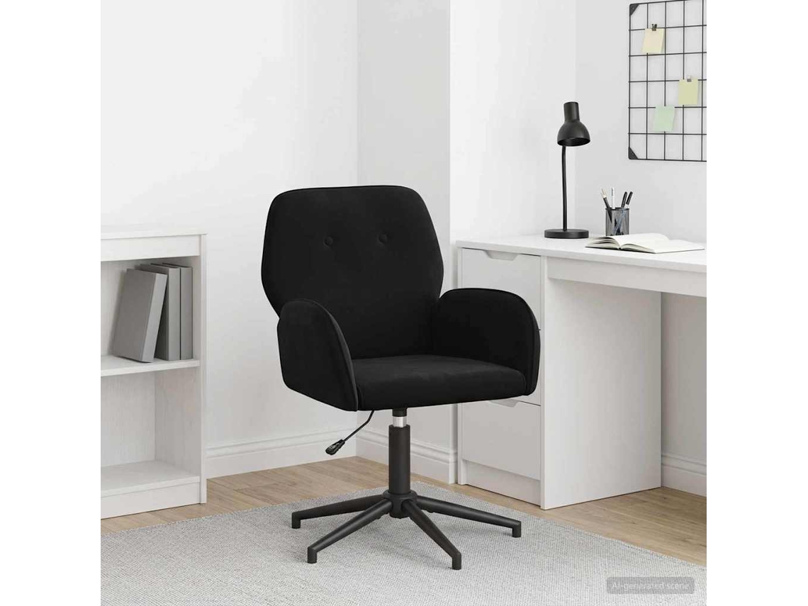 Vidaxl Cadeira De Escritório Giratória 54 X 55 X 90 Cm Preto Veludo