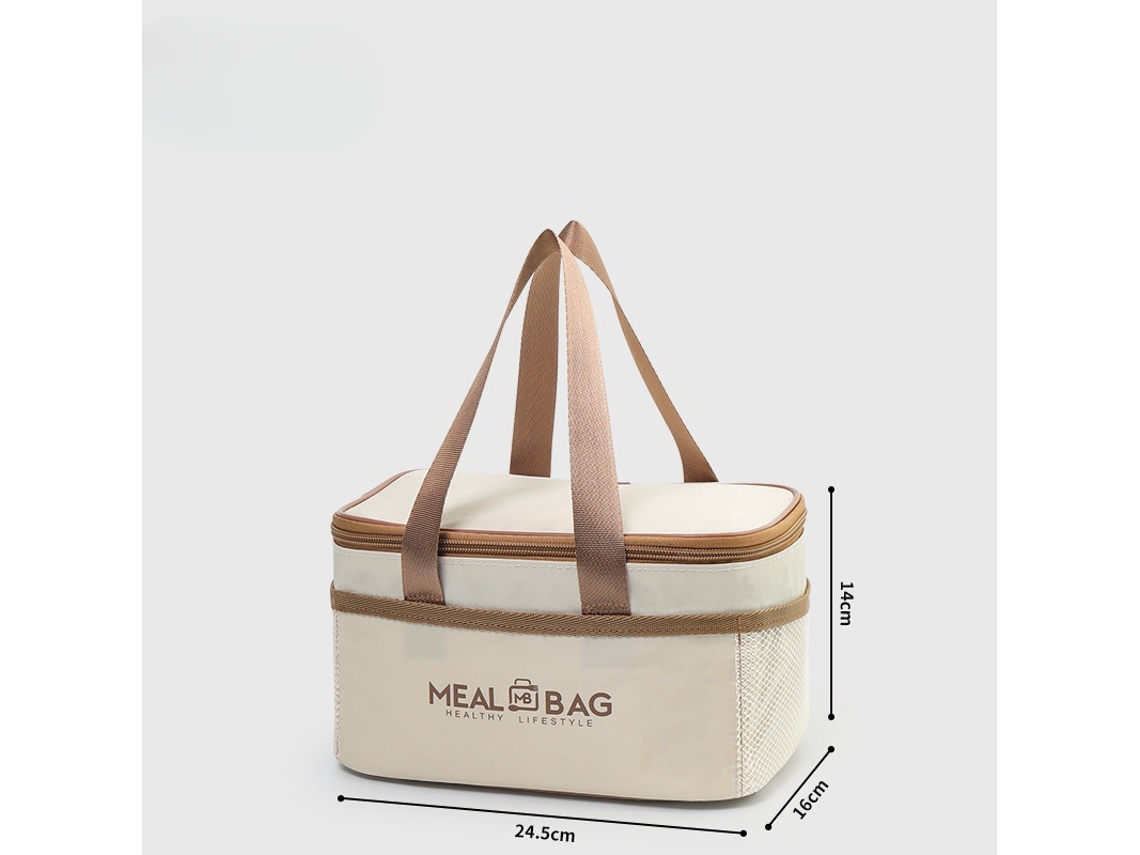 Bolsa De Almoço Pequena Com Isolamento De Alumínio Impermeável Cáqui Elysve