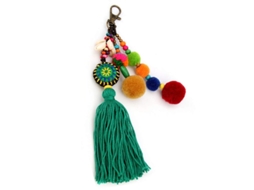 Pingente De Bolsa Com Pérolas De Concha E Borlas Para Mochilas E Chaveiros Boho