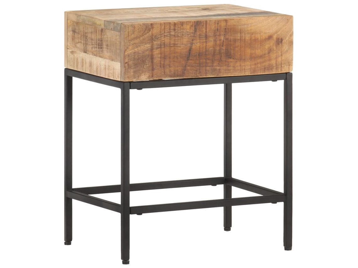 Vidaxl Mesa De Apoio 40x30x50 Cm Madeira De Mangueira Áspera Maciça