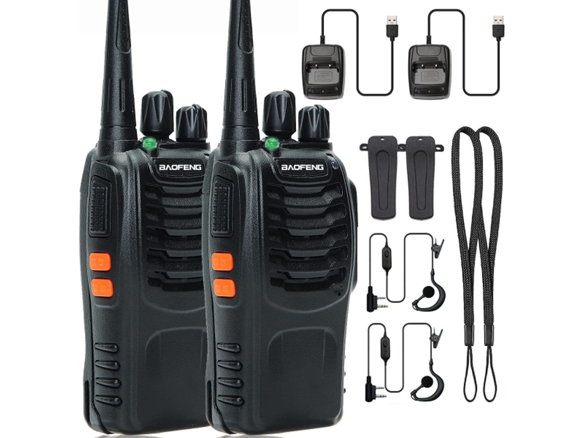 Walkie talkies para Adultos com Longo Alcance, Fone de Ouvido, Recarregável, Rádio Bidirecional AQUAFORGE