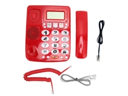 Telefone fixo com cabo, dois ports, som nítido, redial, última chamada, silêncio, volume ajustável | S/MARCA