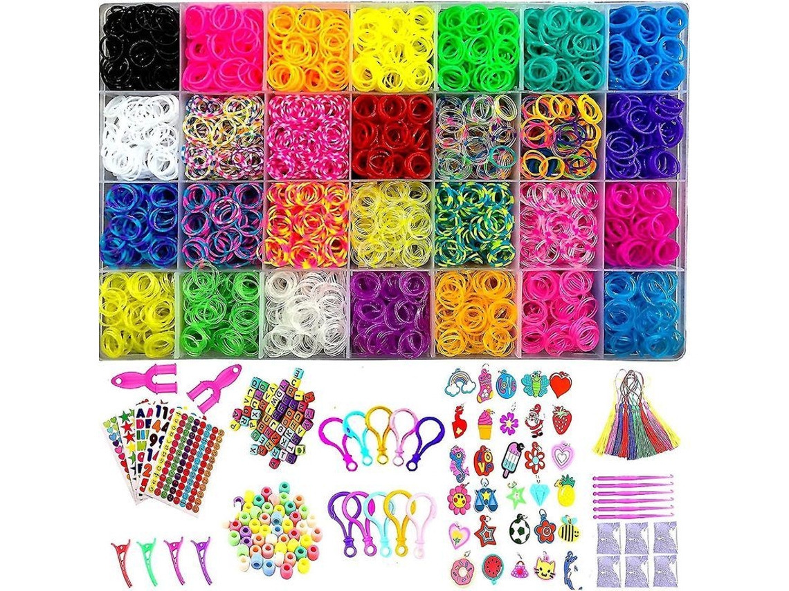 2026 conjunto de Pulseiras com Mais de 12000 Gomas Coloridas, Presente de Natal para Artesanato Criativo Diy para Crianças