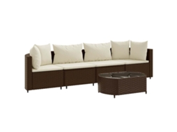 Garden Sofa Set, Garden Sofa Sets Vidaxl Marrom Rattan / Vime (n/a)