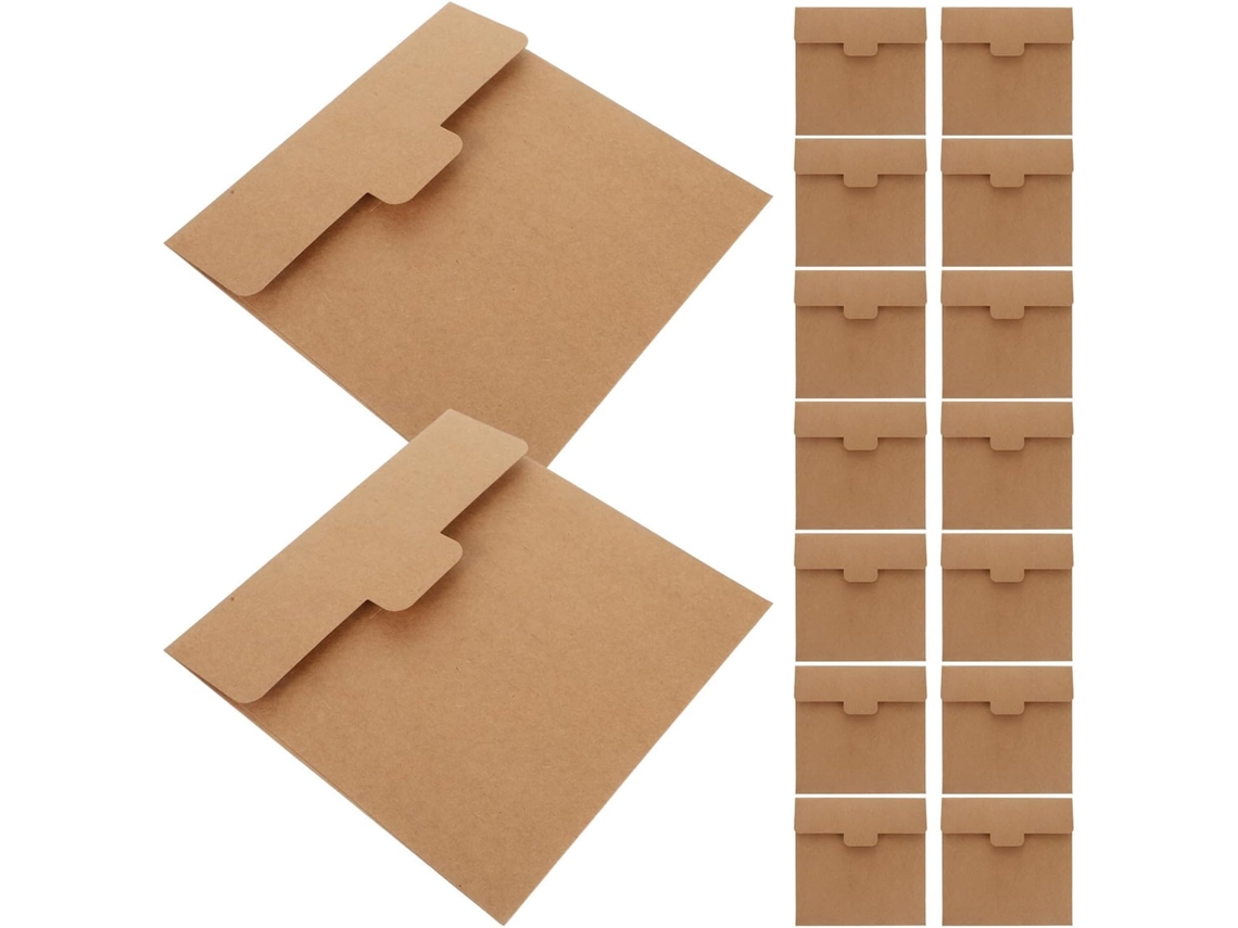 20 Peças Lote De Envelopes Carrées Papier Kraft Épaisses Para Rangement Cartes Convites Bijuterias E Loisirs