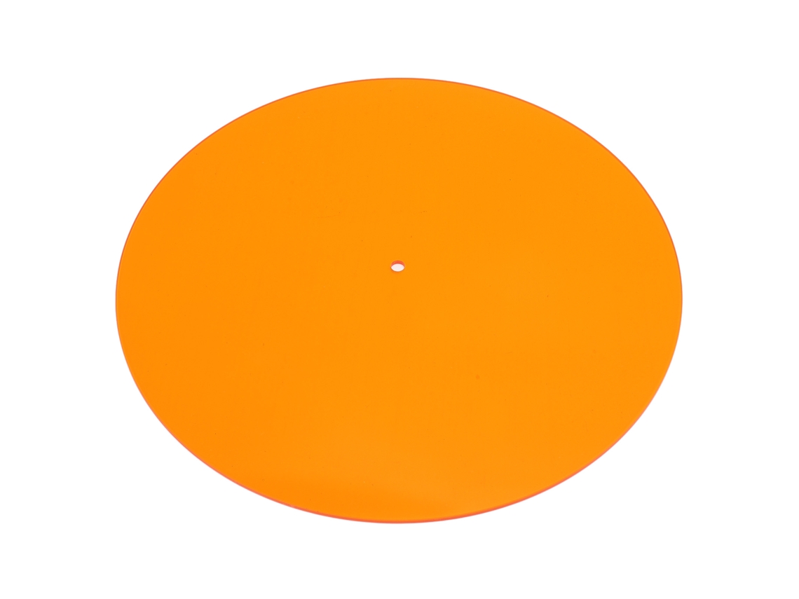 almofada Transparente de Acrílico para Tocadiscos 12 Polegadas Reduz Estática Ruído Laranja
