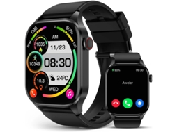 Relógio inteligente com infravermelho real, monitor de oxigênio no sangue, tela AMOLED de 2,04 polegadas, monitor de frequência cardíaca e Bestvite