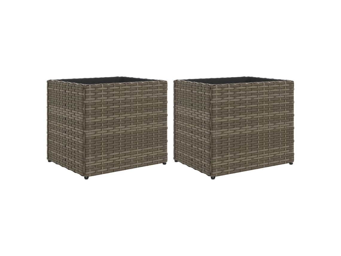 Garden Planter, Garden Planters Vidaxl Cinzeto Rattan / Vime (36 X 30 X 32 Cm)