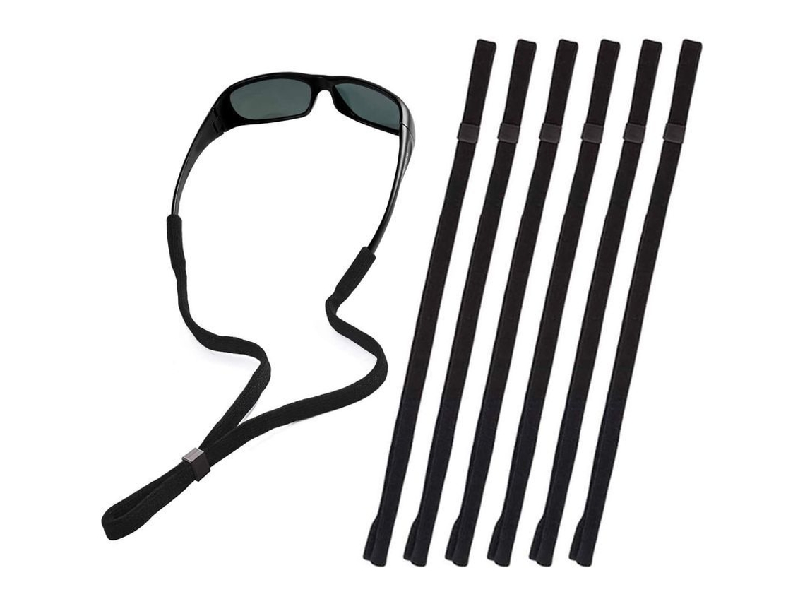 Cinto para Óculos Preto, 6pcs para Esportes e Uso Diário, Adequado para Homens e Mulheres, Leve e Confortável