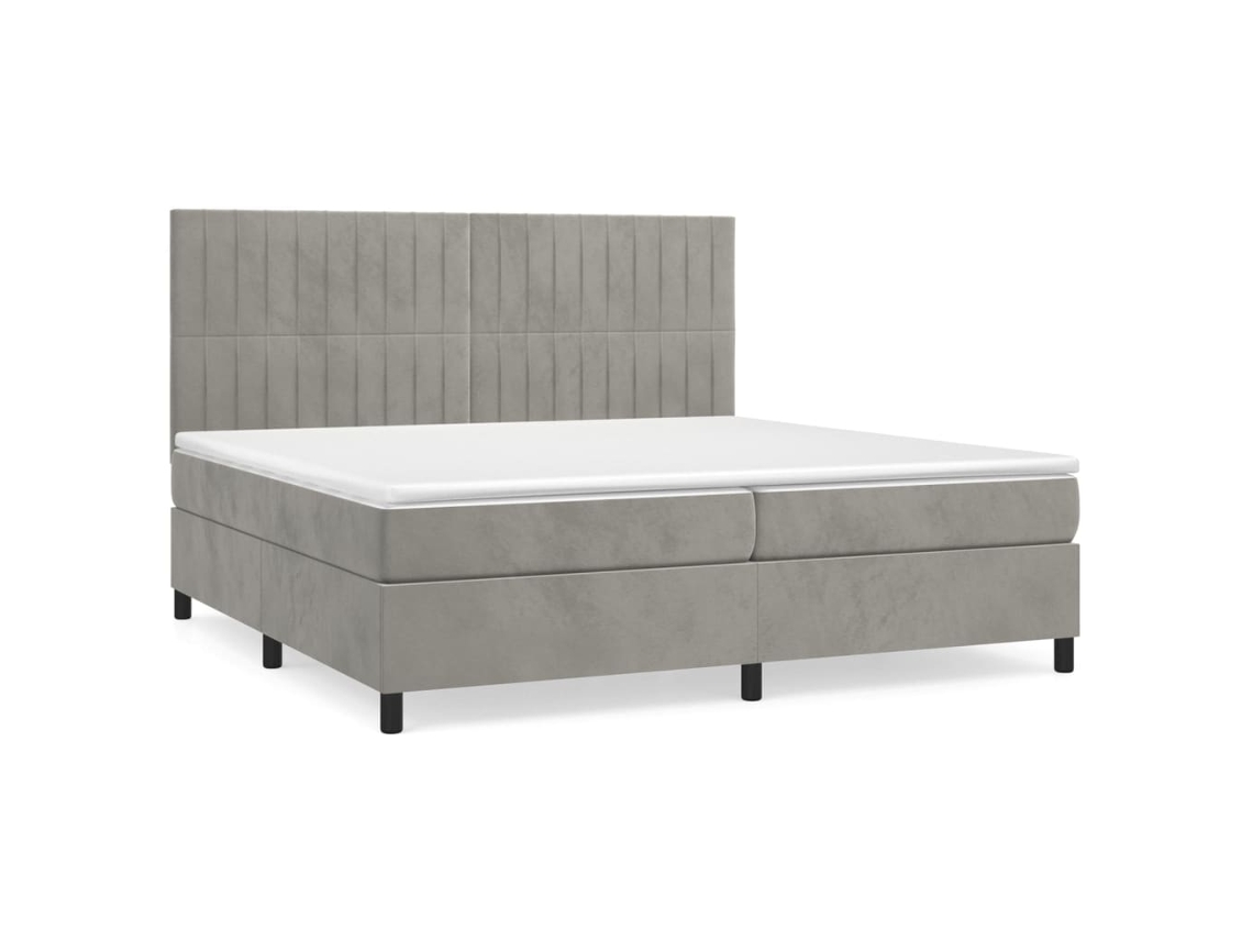 Box Spring Bed, Box Spring Beds Vidaxl Cinzeto Veludo (200 X 200 Cm)