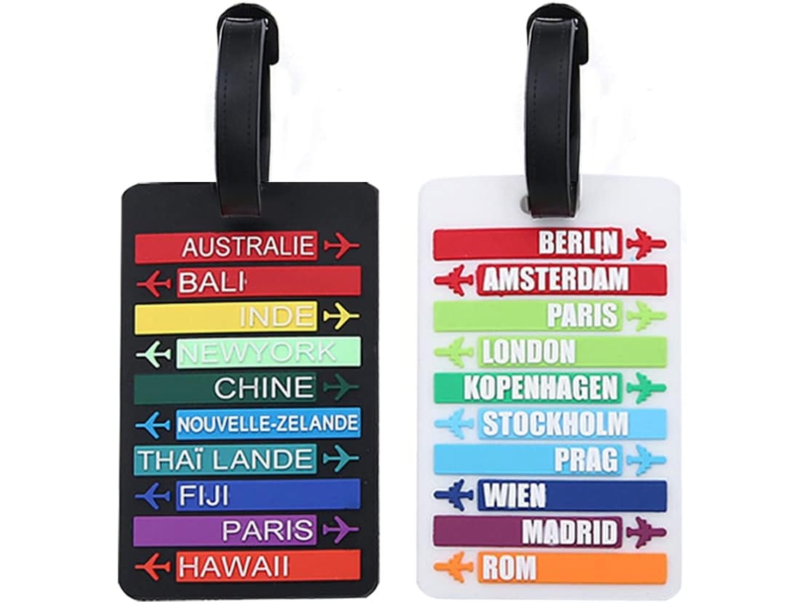 Etiquetas de Silicone BRILVIBERA, com placa de identificação, pacote com 2
