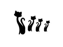 Adesivos de espelho em formato de gato Baok para decoração de parede DIY sala de estar quarto casa preto