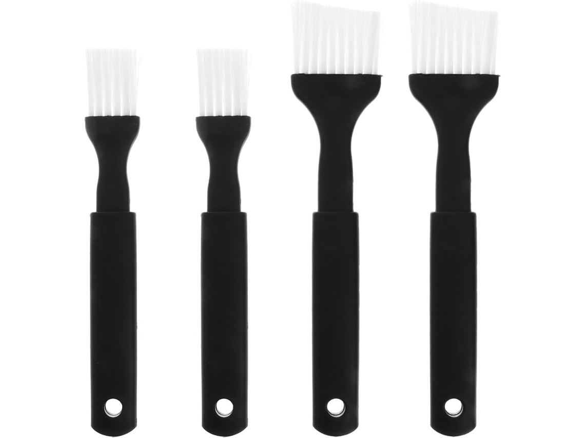 Conjunto De 4 Escovas De Plástico Para Churrasco Com Cerdas De Nylon