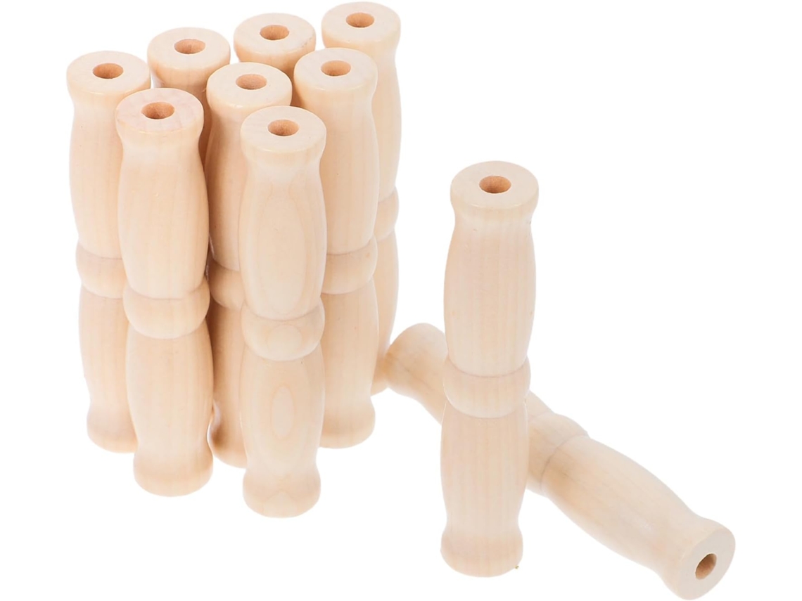 Cabo De Madeira Bege Para Balde, Conjunto De 10 Peças, 9 Cm | Empunhadura Ergonômica