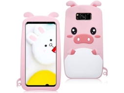 Capa Samsung Galaxy S8 Plus HONGWE. Porco Rosa