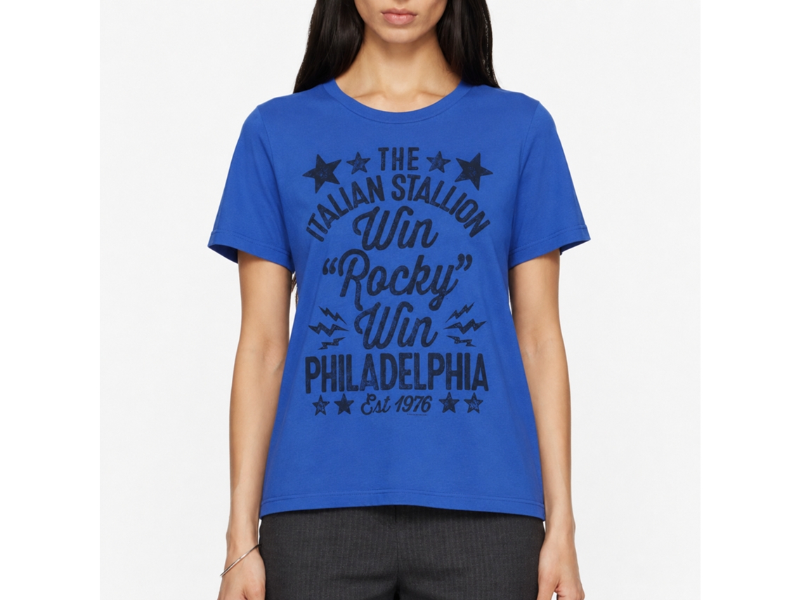 Rockinstone Rocky Movie Win Handmade Solid Royal Adult T-shirt Size:xl