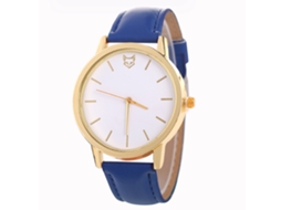 Reloj De Pulsera De Cuarzo Para Mujer Zhoulianfa Moda Correa De Cuero Pu Azul