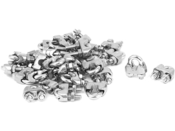 Conjunto de 30 abraçadeiras metálicas para cabos de aço, 5 mm, cor Prata CHABERLU