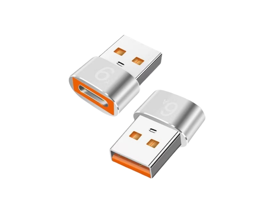 2 Peças, Adaptador Usb a para Type c, Prateado, Compacto, 6a, Usb 3.1 Gen 1 AOZORZ