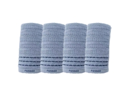 Conjunto de Toalhas de Mãos NEVEANCE Absorvente Banho Mão Rosto Algodão Azul - 4pcs (33x73cm)