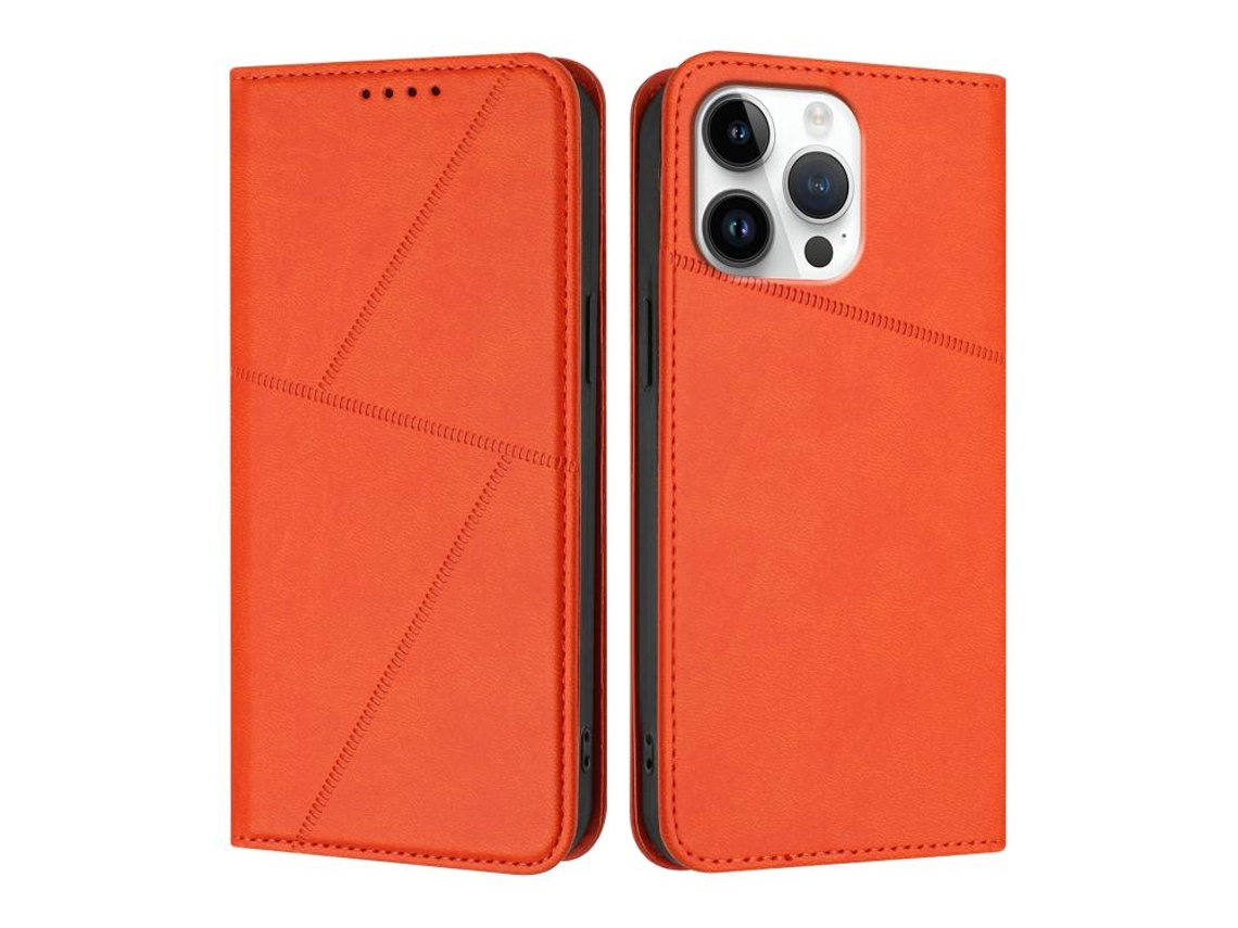 Capa De Couro Fosco Para Iphone 16 Pro Max - Flip Magnético