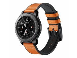 Bracelete Couro e Silicone Premium para Amazfit Gtr 4 Castanho / Preto