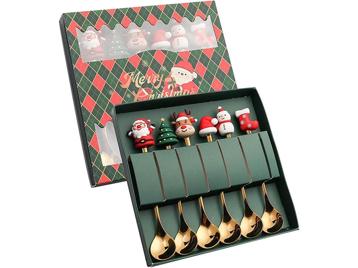 Utensílios de mesa natalinos, decorações de Natal, enfeites de Natal, conjunto de 6 jogos americanos de Natal - presente - mesa