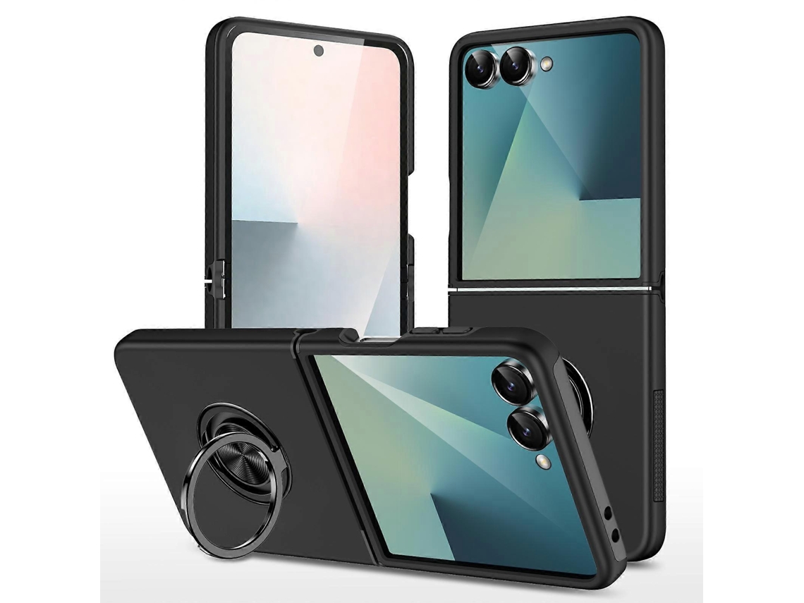 Capa Magnética Para Celular Em Pc + Tpu Com Suporte De Anel Invisível Para Samsung Galaxy Z Flip7 5g