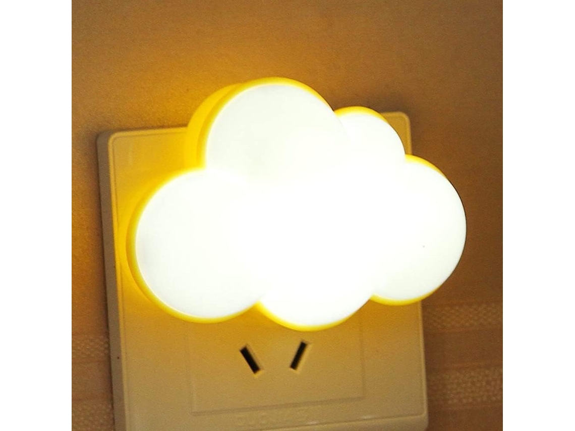 Uma luz noturna de LED com controle de luz criativo em formato de nuvem é adequada.