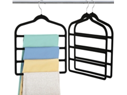 Pacote Com 3 Cabides Para Jeans, Cabides Múltiplos De Veludo, Organizador De Armário, Calças, Cachecol, Cinto, Gravatas, Toalha Aquaforge (preto)