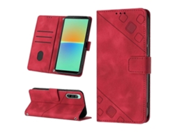 Capa De Couro Com Relevo Para Sony Xperia 10 V