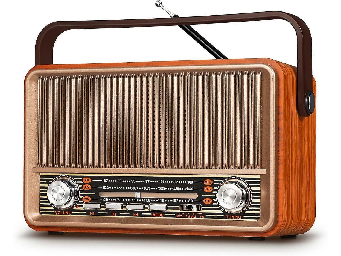 Rádio Portátil GOKOCO com suporte para Fm, Bluetooth, solar, manivela e lanterna