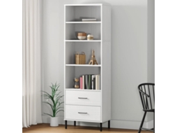 Vidaxl Estante C/ 2 Gavetas 60x35x180 Cm Madeira Maciça Oslo Branco