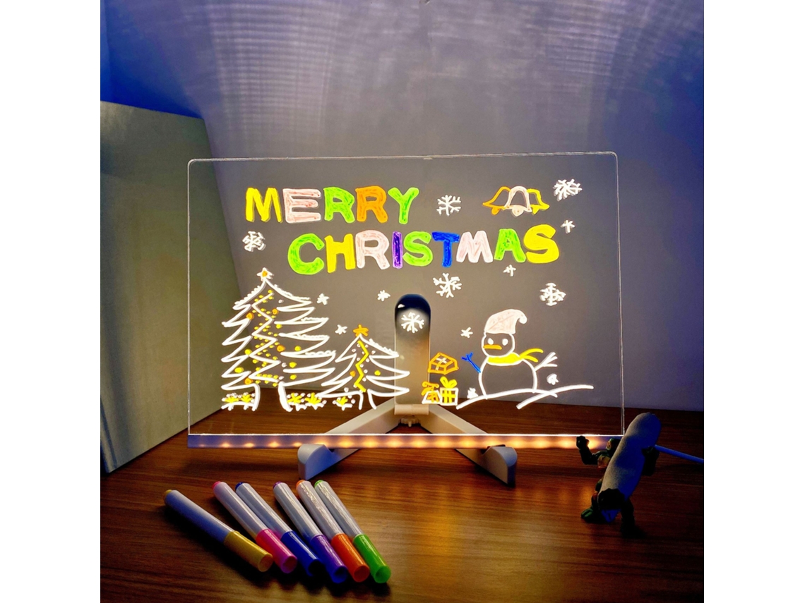 Quadro de Notas Led com Cores para Desenho, Quadro de Avisos com Letras Que Brilham no Escuro BRILVIBERA