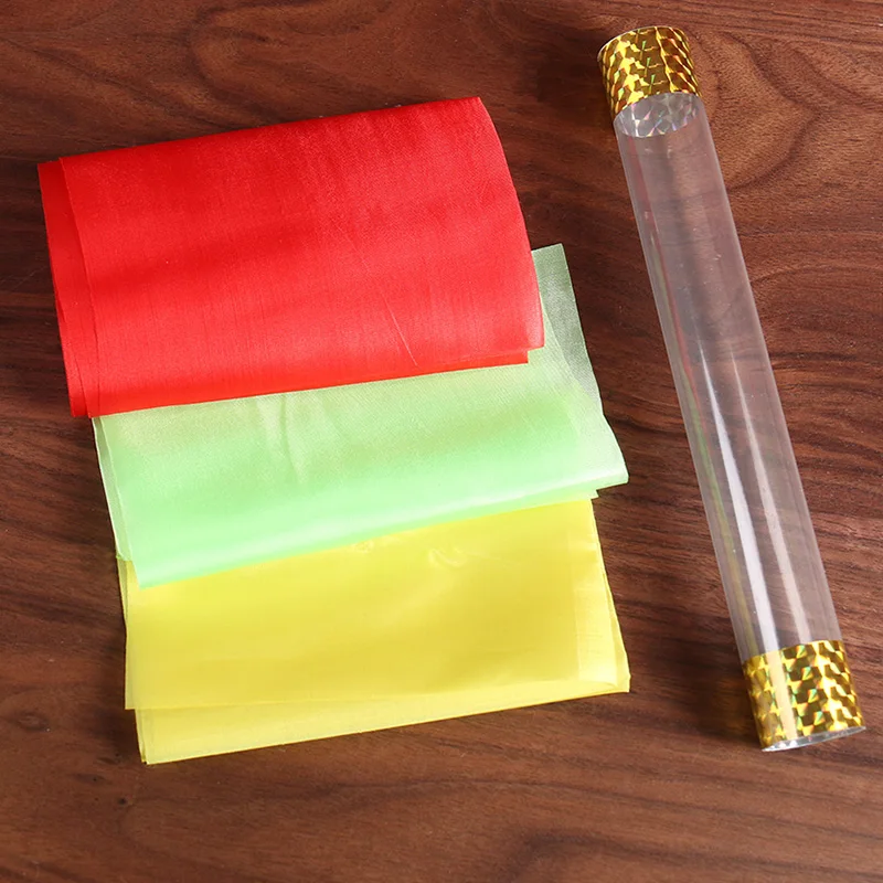 (vermelho) Cachecol De Tubo De Cristal Conectado Mágico, Adereço Inflável De Pvc Para Ilusão De Palco