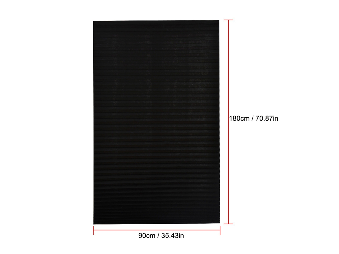 Persianas em Pregas Sem Cordão Blackout 100% Preto para Janela 90x150/180cm Fácil Instalação