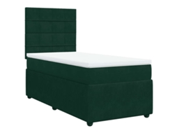 Box Spring Bed, Box Spring Beds Vidaxl Verde Veludo (90 X 190 Cm)
