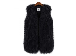 2026 chaleco de Pelo Falso Shaggy para Mujer Waistcoat Jacket Coat Gilet Tallas S 3xl 2xl Negro