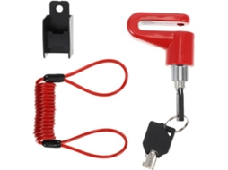 Cadeado De Disco À Prova D'água Com Alarme Sonoro E Cabo De Aço Vermelho De Lembrete.
