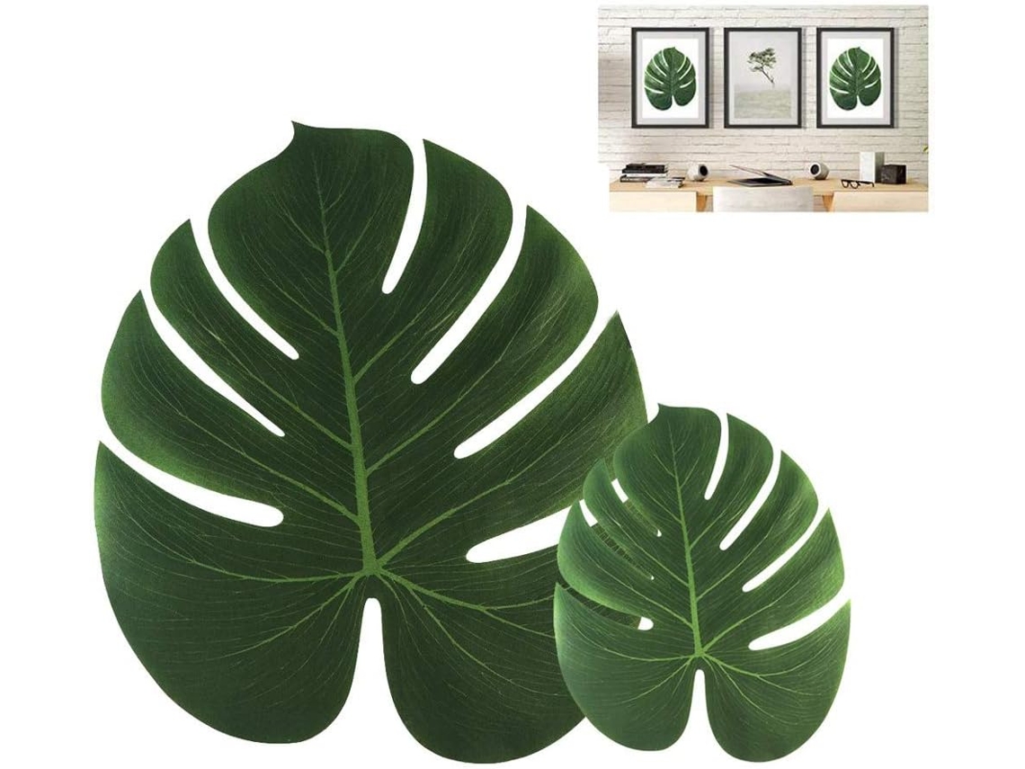 24 Unidades de Folhas Artificiais Macias Palmeira, Simulando Plantas Tropicais BRILVIBERA